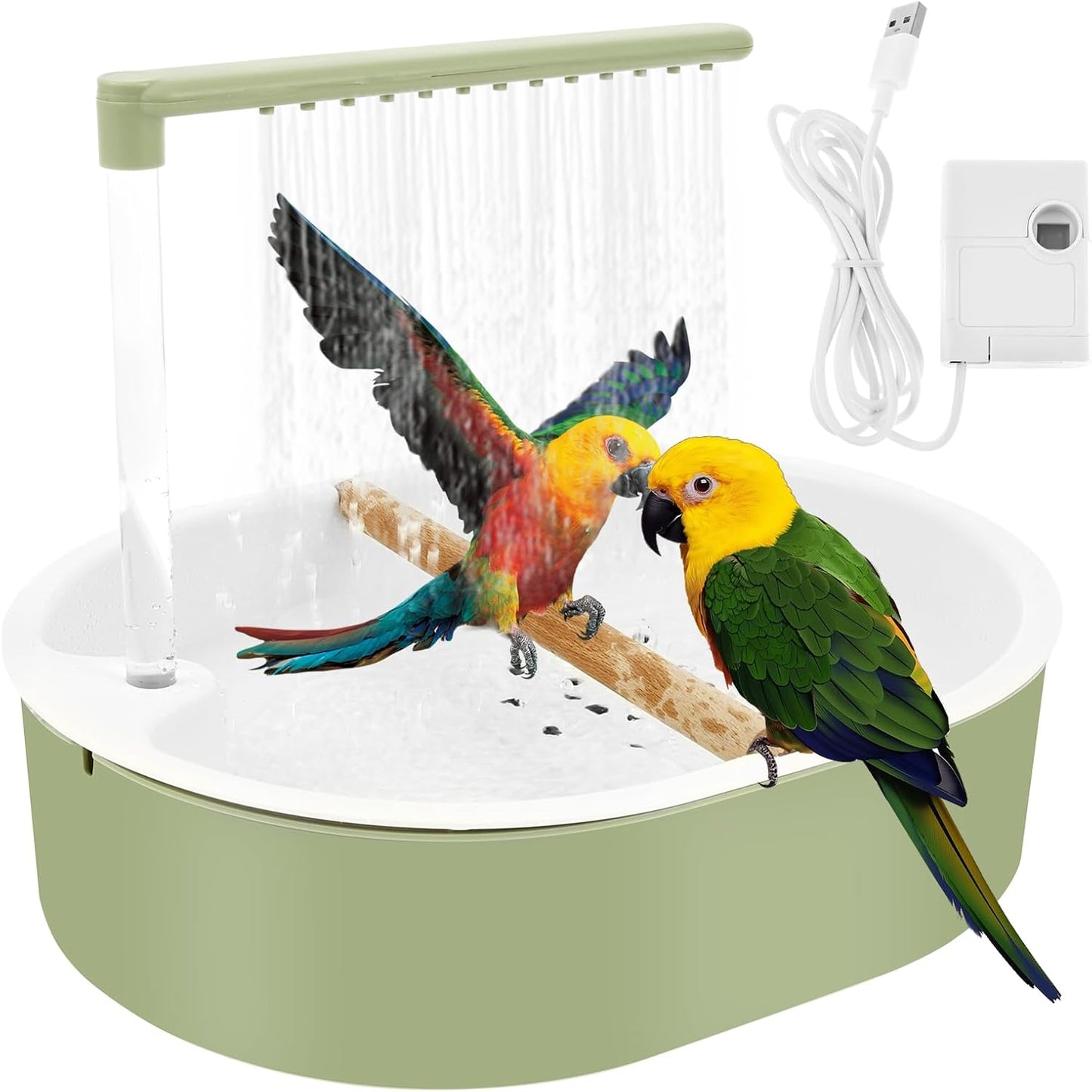 🔥Hot Deals-Automatic Bird Bath Shower with Faucet, USB-Powered Bird Bathtub for Bird