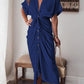 Real silk satin shirt dress