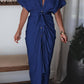 Real silk satin shirt dress