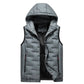 🧥 Men’s Slim-Fit Hooded Waistcoat - Sleeveless Front-Zip Gilet, Cozy