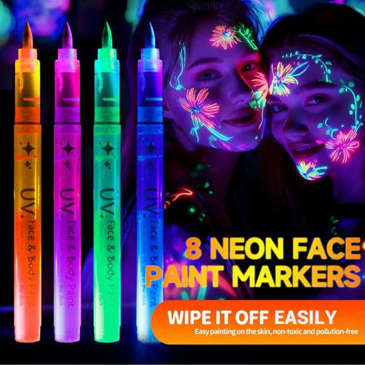 📢HOT SALE !!!⚡50K+ SOLD!✨UV Glow Face and Body Paint Markers Set