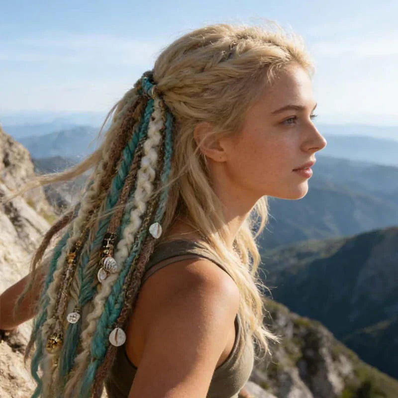 Bohemian Textured Ponytail | Instant Dreadlock Hair Extension | Easy Clip-In for Festivals & Nights Out