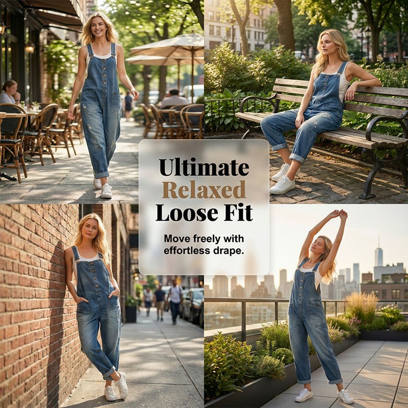 🔥Limited-time offer-Women's Casual Baggy Denim Overalls with Pockets