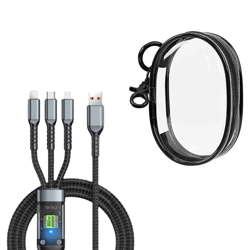 Transparent Luminous 3-in-1 Super Fast Charging Cable