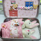 💎 50% OFF! 💎 Bunny Mummy & Baby Plush Pocket Tin – Handmade Easter Collectible with Cozy Blanket (Pink/Blue Ears) 🐇🎁