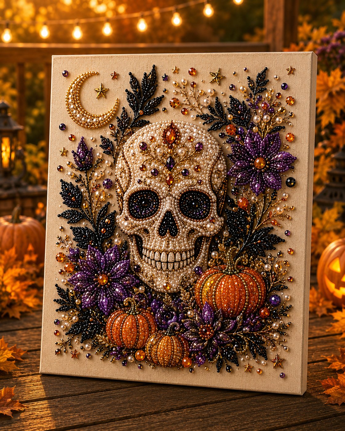 🔥 Last Day 50% OFF  👻✨ Halloween Pearl Art DIY Kit – Turn Tiny Pearls into Spooky-Cute Magic