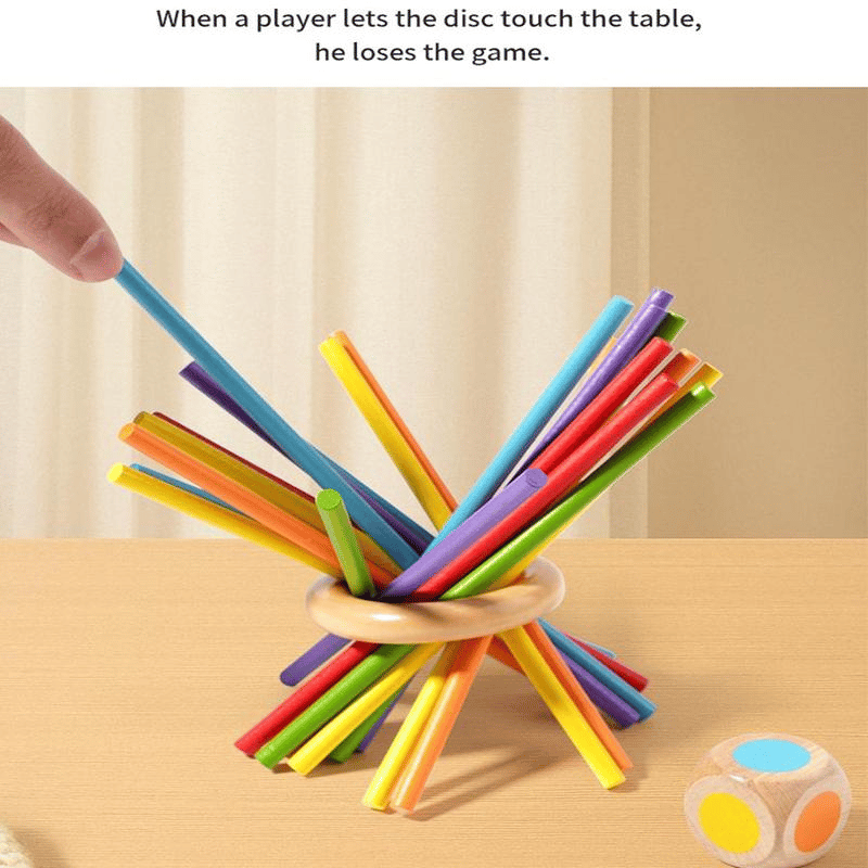 🎁Christmas Special Sale - 50% OFF💝Wooden Stick Game, Colorful Educational Toy for Cognitive Development & Focus Training, Includes Mixed Colors Sticks and Dual-level Puzzle🌟