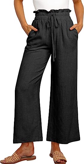 🔥Today 50% Off🔥Women's High Waist Drawstring Wide Leg Linen Pants