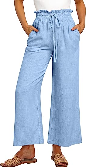 🔥Today 50% Off🔥Women's High Waist Drawstring Wide Leg Linen Pants