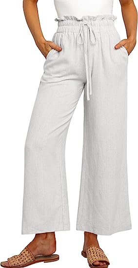 🔥Today 50% Off🔥Women's High Waist Drawstring Wide Leg Linen Pants