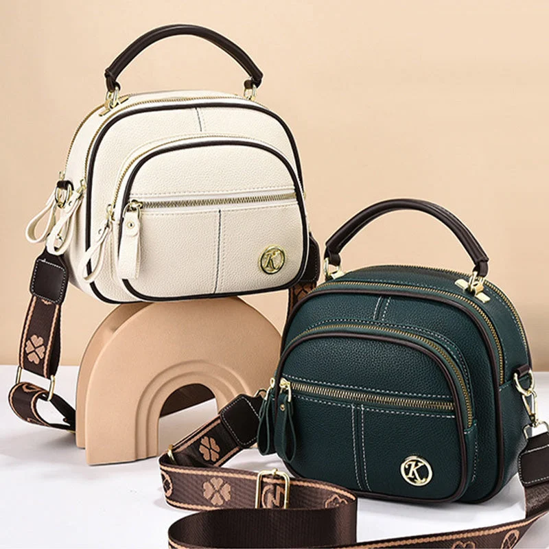 ✨Hot Sale 50% off🎁Classic Multifunctional Compartments Adjustable Wide Shoulder Strap PU Leather Crossbody Bag