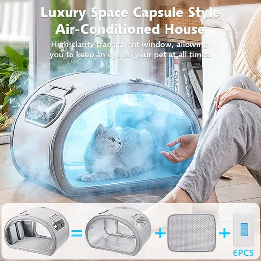 🐾Luxury Space Capsule Style Air-Conditioned House – Keep Your Furry Friend Cool, Calm & Comfortable Anywhere✨