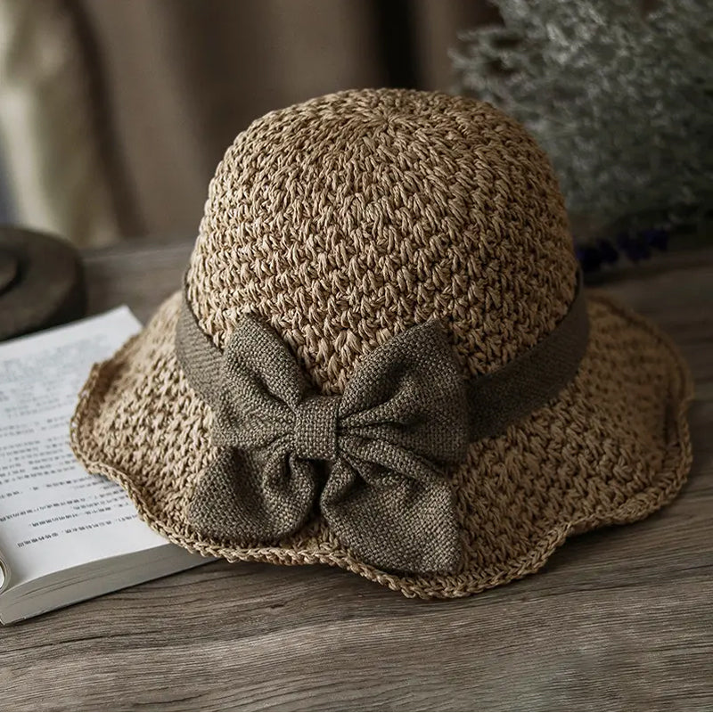 🔥 Hot sale 49% OFF🔥Elegant Woven Straw Sun Hat with Bow