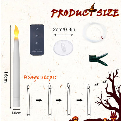 🎃Halloween Decorations-Floating Candles with Wand😮🕯️