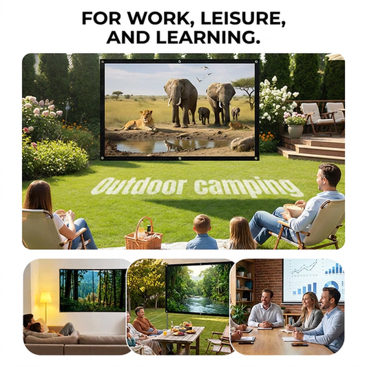 ⌛Limited-time offer-Portable Projector 4K Anti-Light Folding Screen