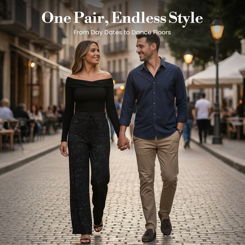 ⏰LAST DAY SALE 50% OFF🥰Women's Sequin Sparkle Wide Leg Pants with Elastic Waistband