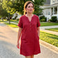 🏖️Summer Hot Sale - 50% OFF🏝️👗Women's V-Neck Tunic Dress – Relaxed Fit, Pockets & Breathable