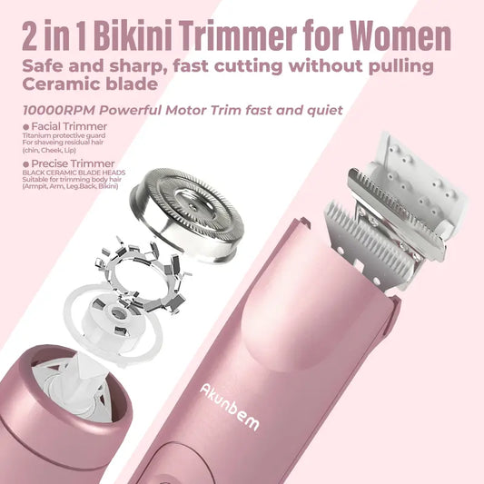 💜50 % OFF !!💜✨【Dual-Head Epilator】IPX7 Waterproof - Hair Removal & Trimming