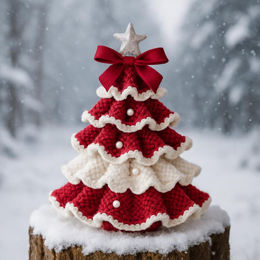 ✨🎁 DIY Crochet Christmas Tree Kit With Imitation Pearl Accents🎄– Create Your Own Holiday Magic