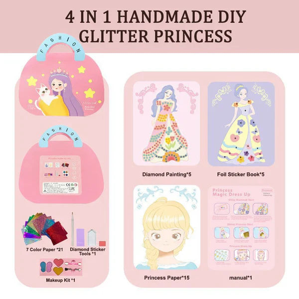 🔥Last Day Promotion 50% OFF💅Fantasy 3-in-1 Princess Dress Up & Make Up Game Set💝
