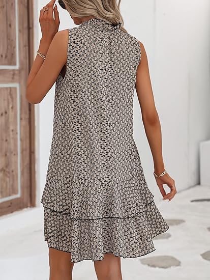 🎉Last Day Promotion 50% OFF💃Women's Geometric Print Bow Dress