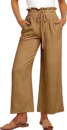 🔥Today 50% Off🔥Women's High Waist Drawstring Wide Leg Linen Pants
