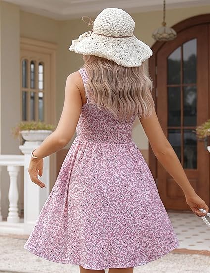 ⏰Hot Sale 49% Off💃Women's Summer Dresses Casual Square Neck Floral Sundress With Pockets