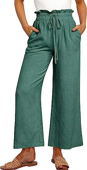 🔥Today 50% Off🔥Women's High Waist Drawstring Wide Leg Linen Pants