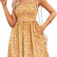 ⏰Hot Sale 49% Off💃Women's Summer Dresses Casual Square Neck Floral Sundress With Pockets