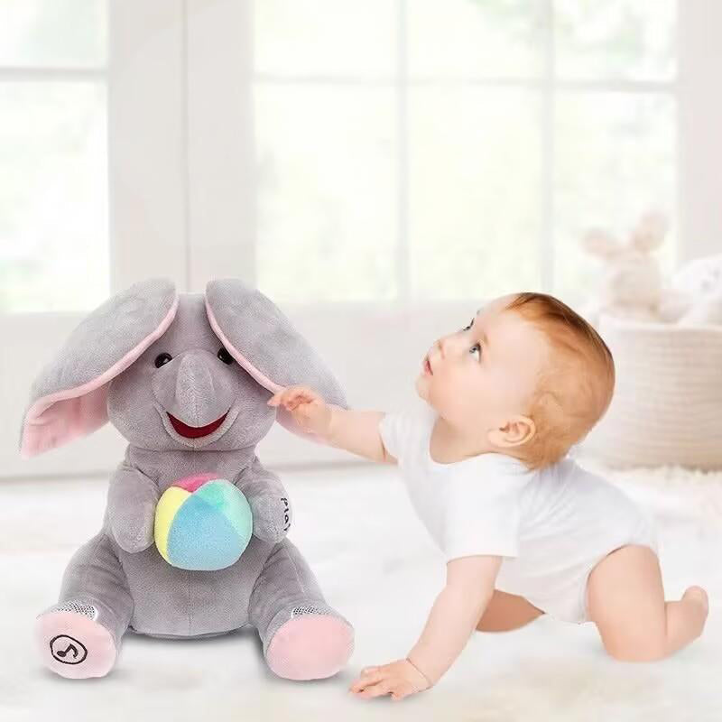 🎁 50% OFF! 🐘 Cute Hide & Seek Elephant Plush Doll - Interactive Play with Soft Material, Perfect Gift for Kids 🧸✨