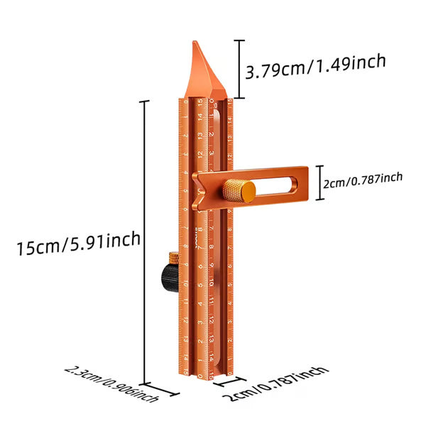 🧲 4-Sided Laser Scale Magnetic Level Scribing Tool | Multi-Purpose Aluminum Woodworking Marking Ruler