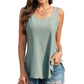 🔥Hot Sale 50% OFF💥Buy 2 Get 10% Off🔥Womens Tank Tops Sleeveless EyeletEmbroidery Scoop Neck Loose Fit Casual SummerFlowy