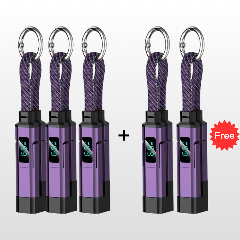 🔥HOT SALE50% OFF🔥4-in-1 Digital Display Keychain Charging Cable