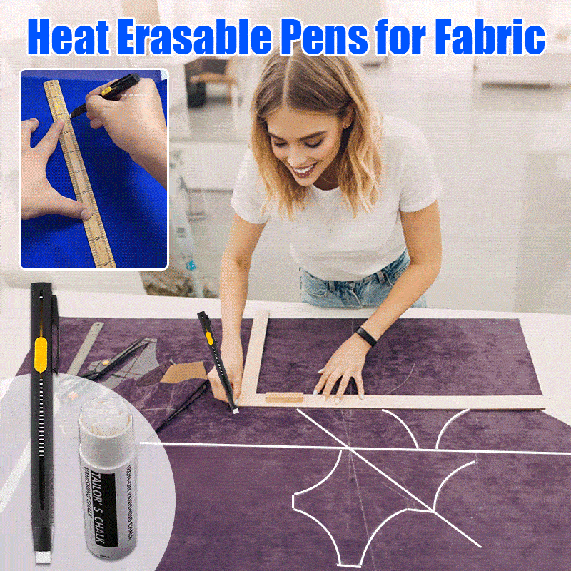 🔥 Heat Erasable Fabric Marker for Sewing, Embroidery, Quilting