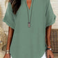 🌸Summer Hot Sale 53% OFF👕Fashion Loose Solid Color Short Sleeve Top