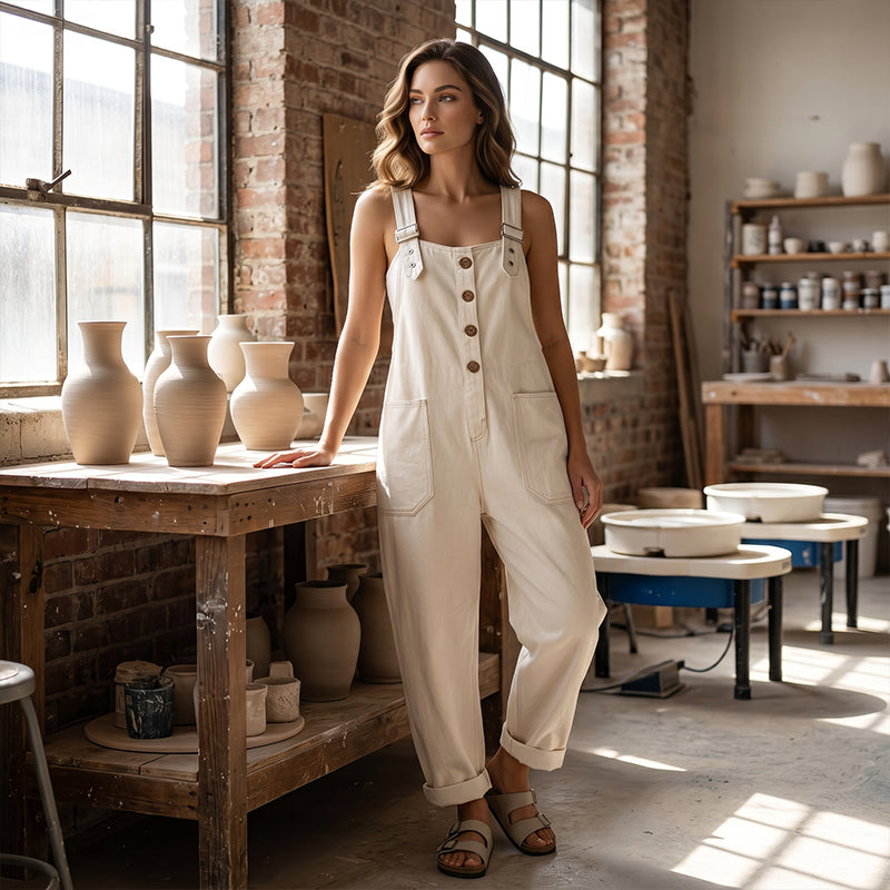 🔥Limited-time offer-Women's Casual Baggy Denim Overalls with Pockets