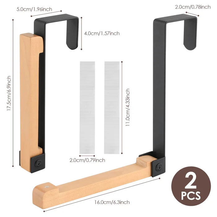 Pousbo® Foldable Wood Hooks Over-the-Door