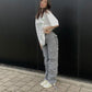 Grey cargo pants for women