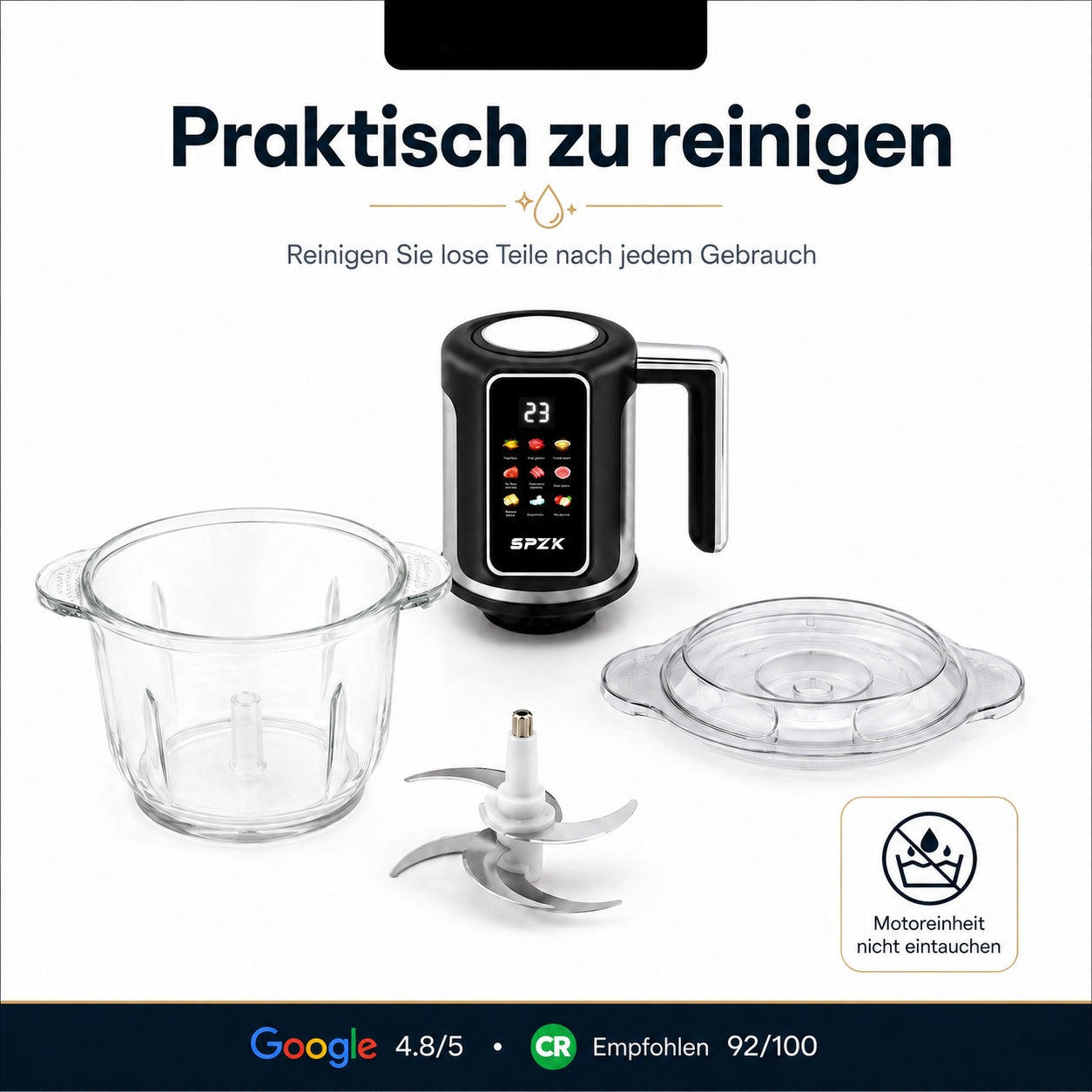 🔪USB-Kabelloser Küchenzerkleinerer für Fleisch, Saucen und mehr – Schnell, hygienisch und einfach! 🍖🥦