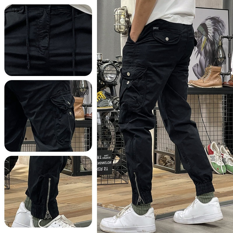 Men's Multi-Pockets Drawstring Elastic Waist Cargo Pants