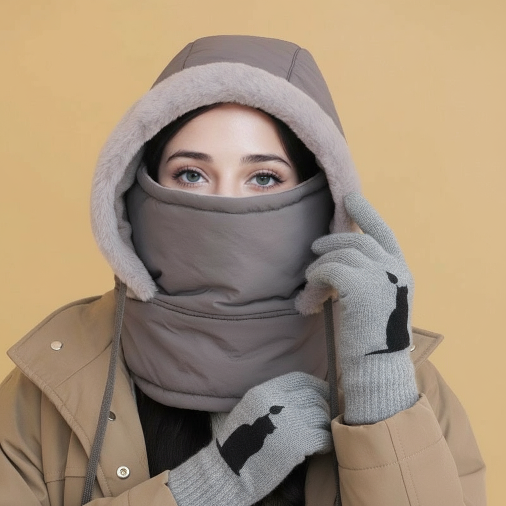 模特戴手套组合图