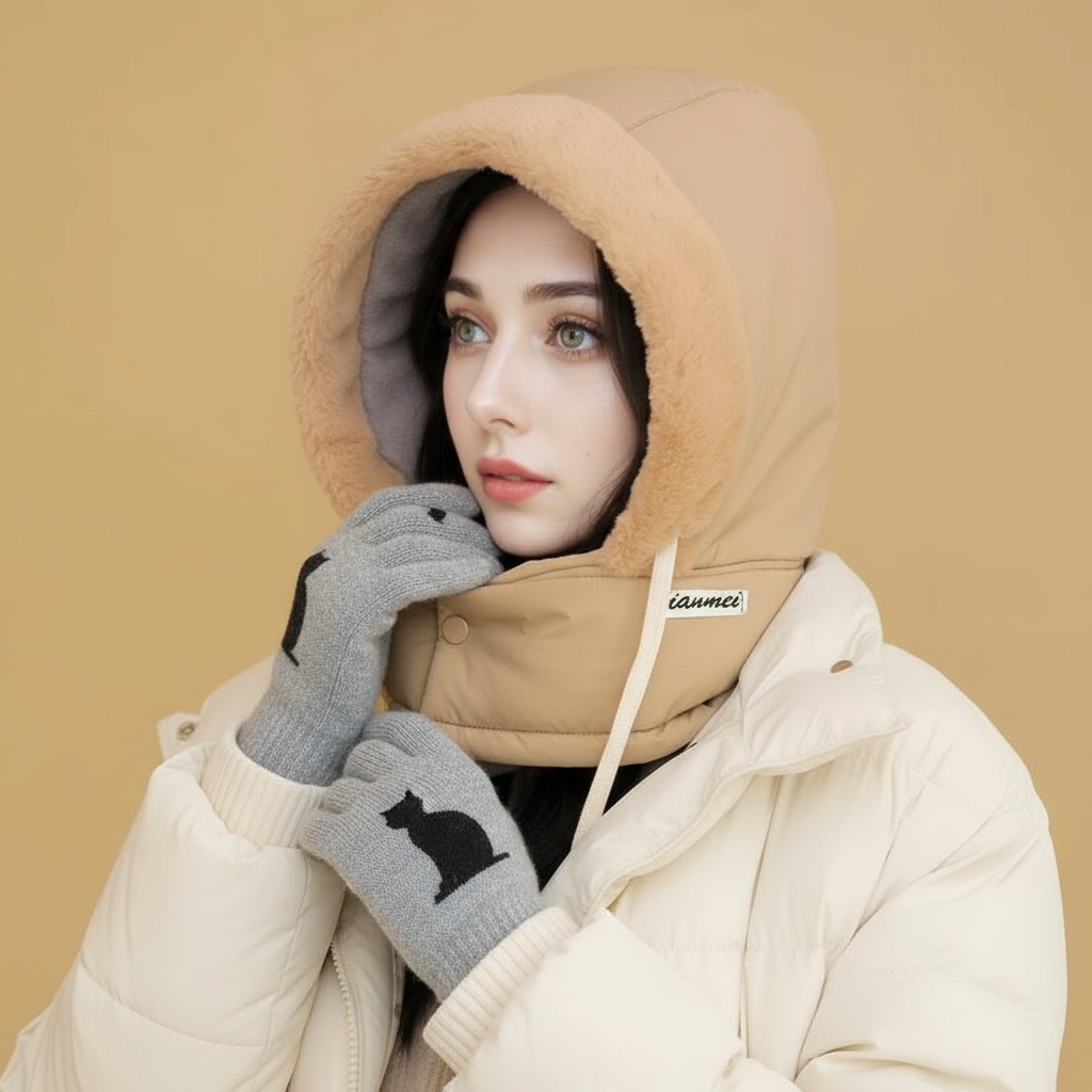 模特戴手套组合图