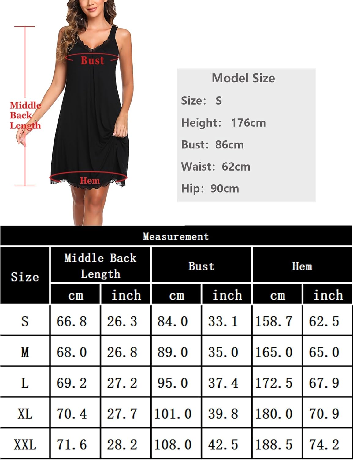 👗🌸 Elegant Lace Nightgown – V-neck, hollow lace trim, breathable cotton. 50% OFF! 🔥