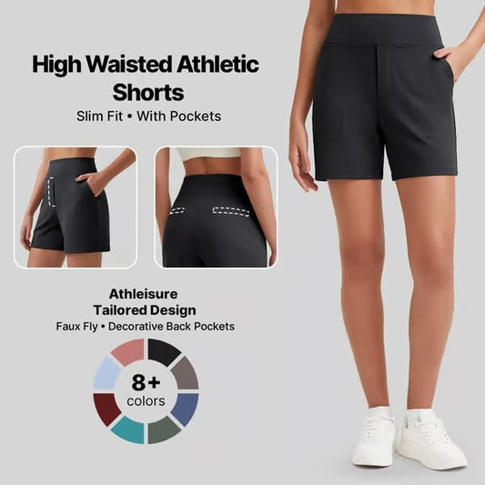 ⏳HOT SALE 70% OFF🔥 Women's High-Waist Bermuda Shorts with Pockets 🎯 | Running Yoga Casual Activewear 😎 | Buy 2 FREE Shipping – UK Stock! 🇬🇧