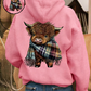🐮 50% OFF!!🎁Cute Highland Cow Cozy Fleece-Lined Hooded Sweatshirt