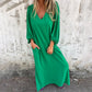 💃BIG SALE ONLY TODAY! - Loose V-neck solid color women's lantern sleeve dress