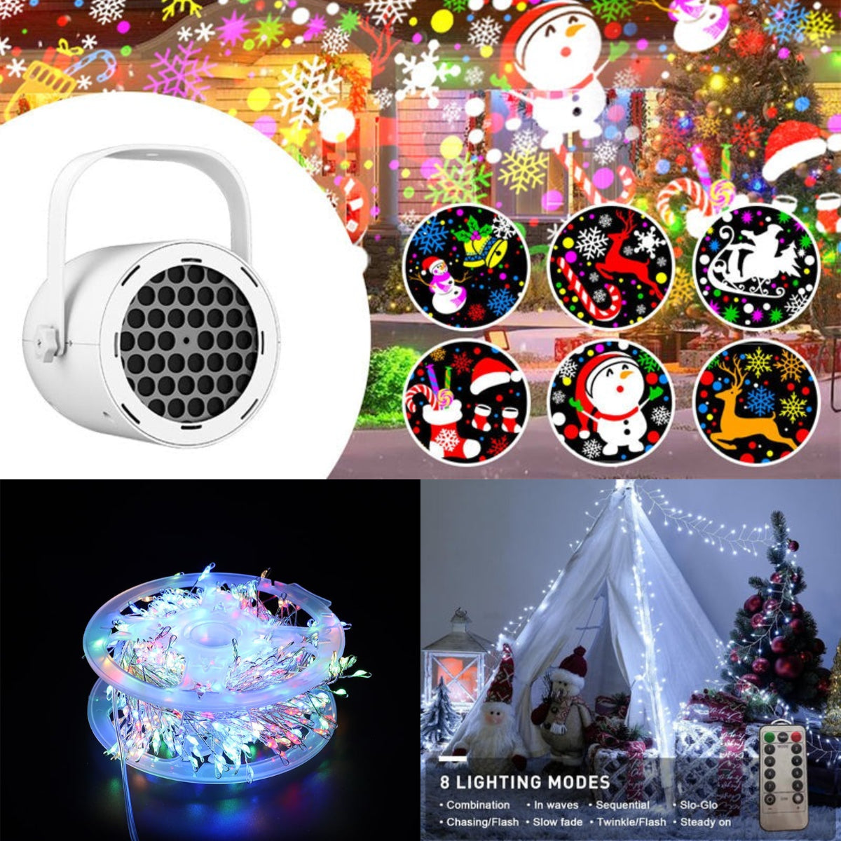 🔥Hot Sale Offers-16-Pattern USB Christmas Projector Light
