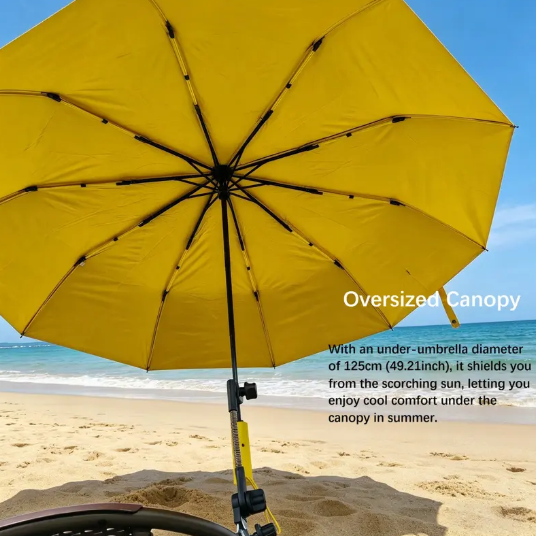 ⌛Today's Daily Special-Outdoor Camping Sunshade Umbrella with Clip, Sun Parasol Umbrella, 49-Inch Large Canopy, UV Protection, Beach Gear, Ideal for Travel, Fishing, Golf, Sports Events, Lightweight Canopy