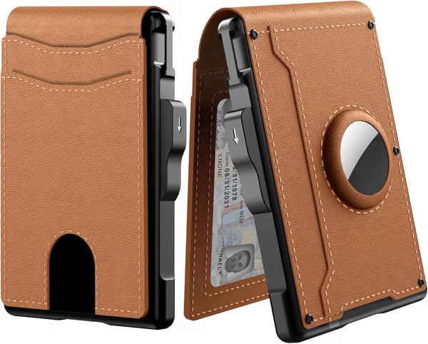 🔥Last Day 49% OFF-💼🔒Men's Simple Bifold Wallet- with Pop Up Aluminum Case Money Clip Slim Leather Slots Credit Card Holder RFID Blocking Bifold Minimalist Wallet(🎁Perfect Gift) 3