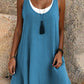 ⏰Last Day Sale 50% Off💃Women's Casual Loose Sleeveless Fake Two Piece Tank Dress